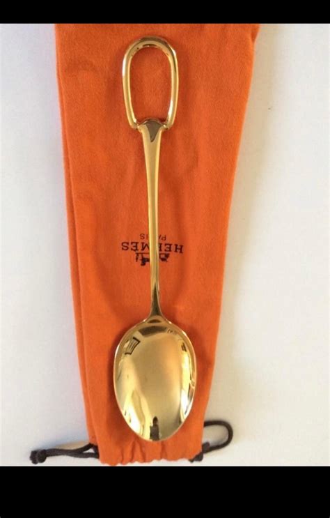 gold spoon hermes|authentic hermes plates.